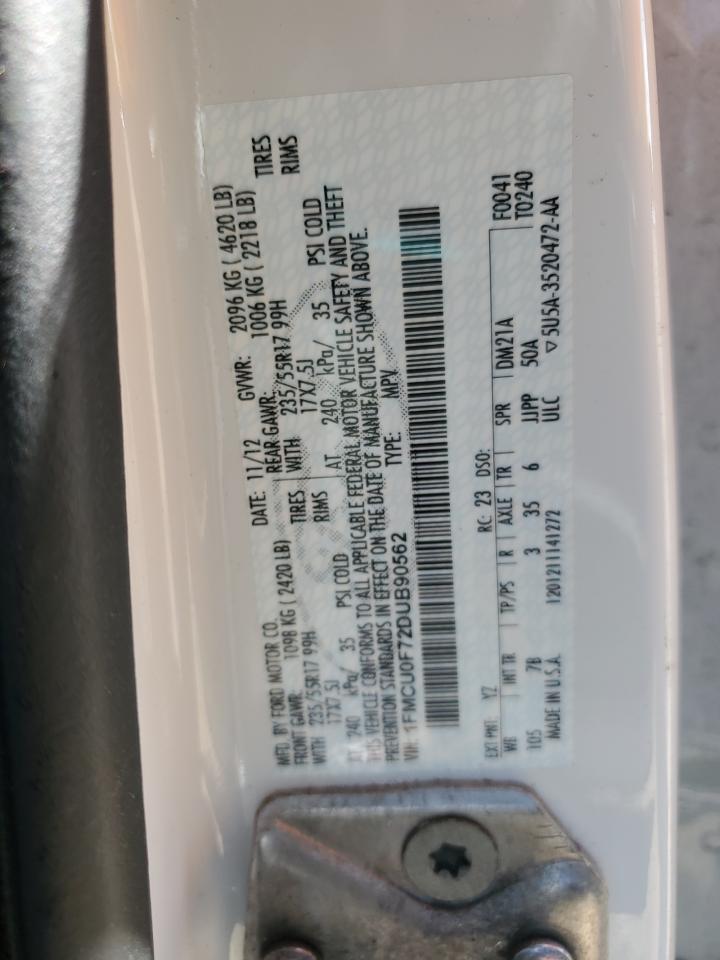 2013 Ford Escape S VIN: 1FMCU0F72DUB90562 Lot: 84018735