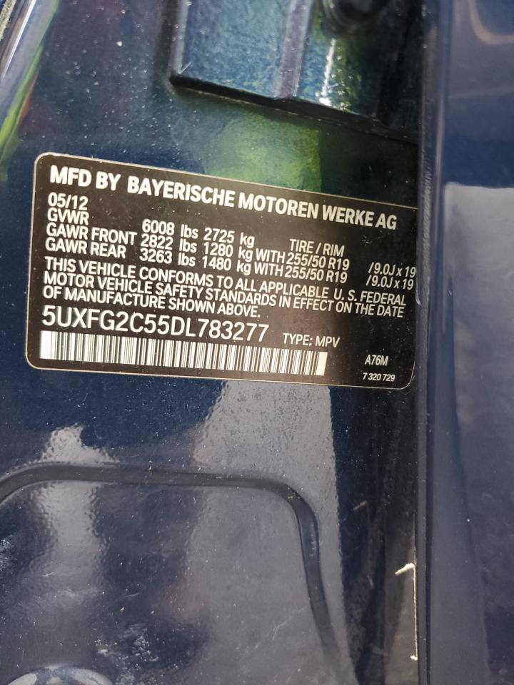 2013 BMW X6 xDrive35I VIN: 5UXFG2C55DL783277 Lot: 81048465
