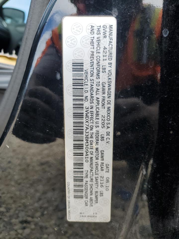 2011 Volkswagen Jetta Se VIN: 3VWDX7AJ3BM309410 Lot: 84543575