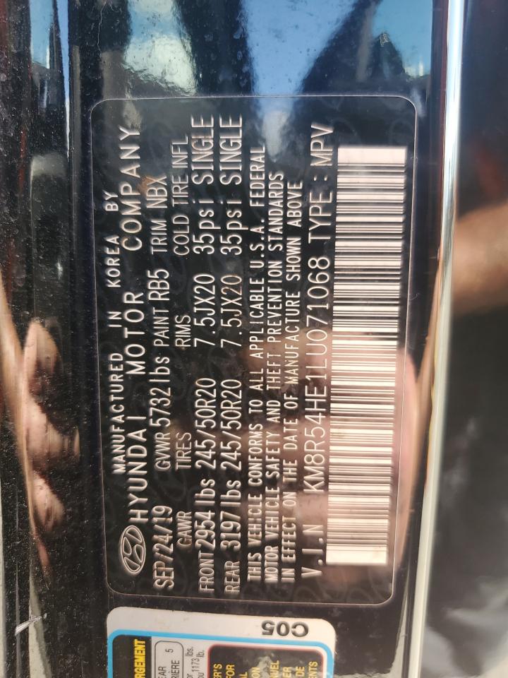 2020 Hyundai Palisade Limited VIN: KM8R54HE1LU071068 Lot: 84001835