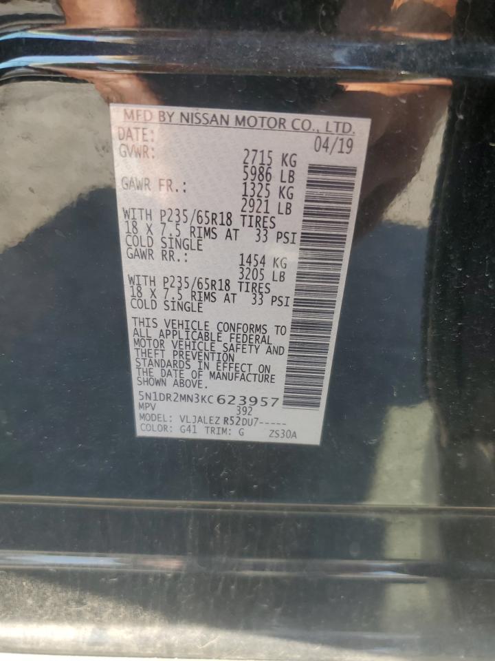 2019 Nissan Pathfinder S VIN: 5N1DR2MN3KC623957 Lot: 80469585