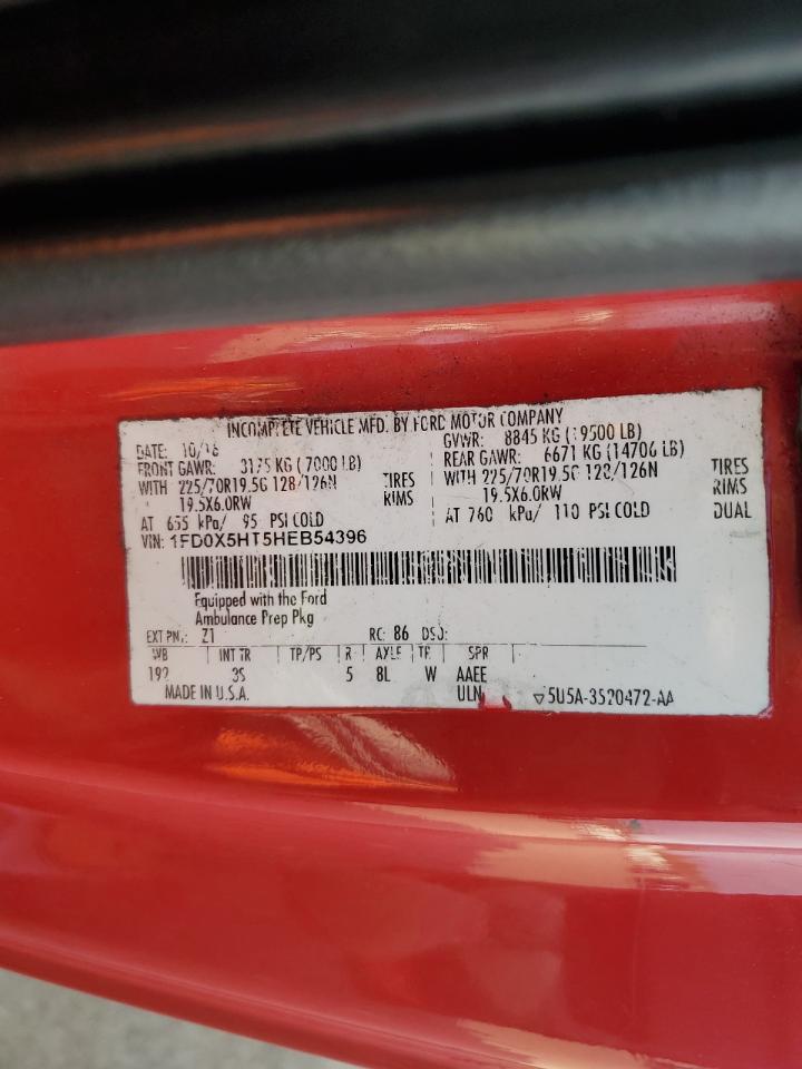 2017 Ford F550 Super Duty VIN: 1FD0X5HT5HEB54396 Lot: 80629375