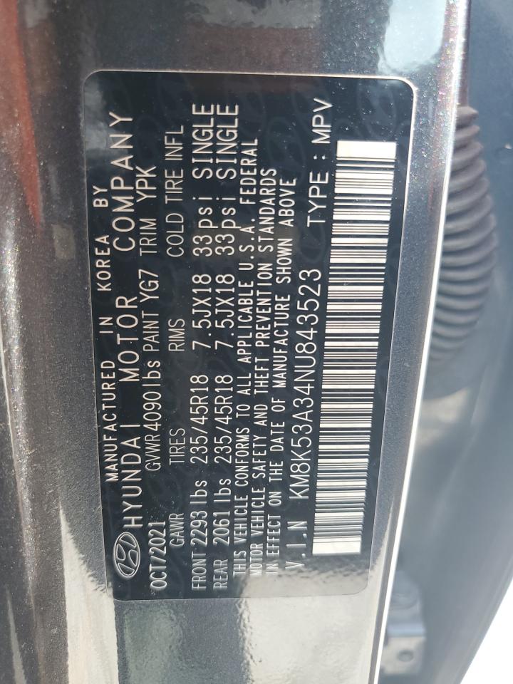 2022 Hyundai Kona Limited VIN: KM8K53A34NU843523 Lot: 84270395