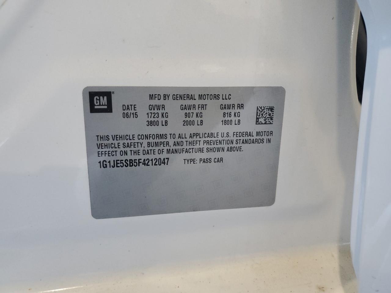 2015 Chevrolet Sonic VIN: 1G1JE5SB5F4212047 Lot: 81279475