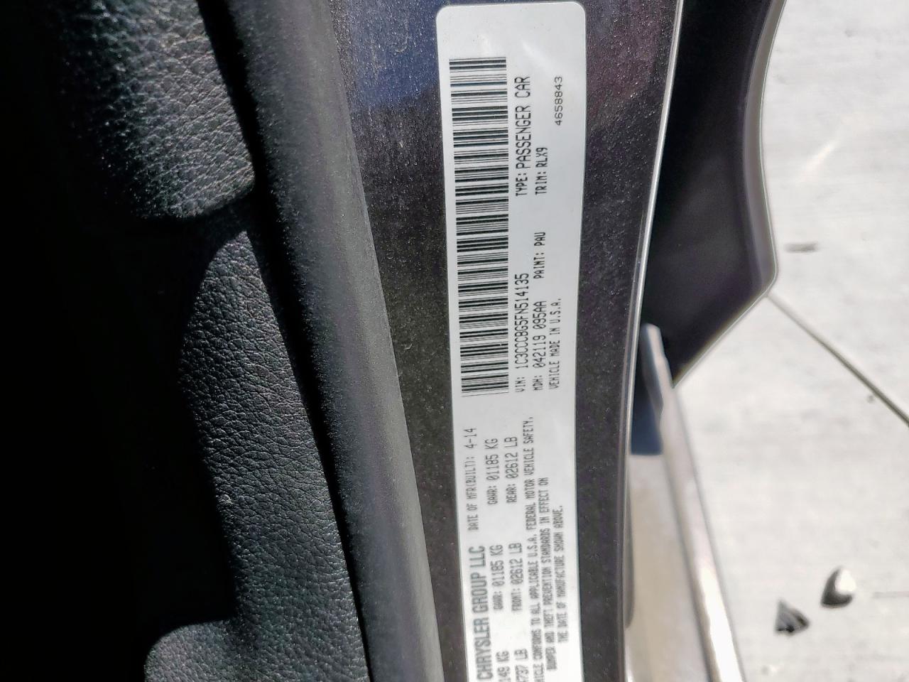 2015 Chrysler 200 S VIN: 1C3CCCBG5FN514135 Lot: 71238375
