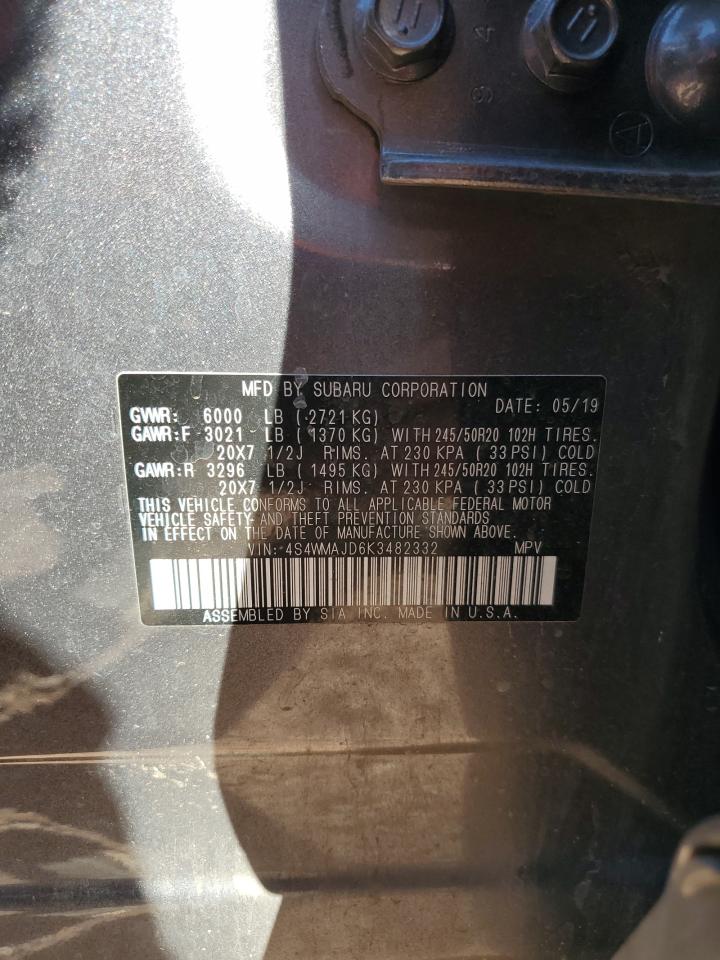 2019 Subaru Ascent Limited VIN: 4S4WMAJD6K3482332 Lot: 84571915