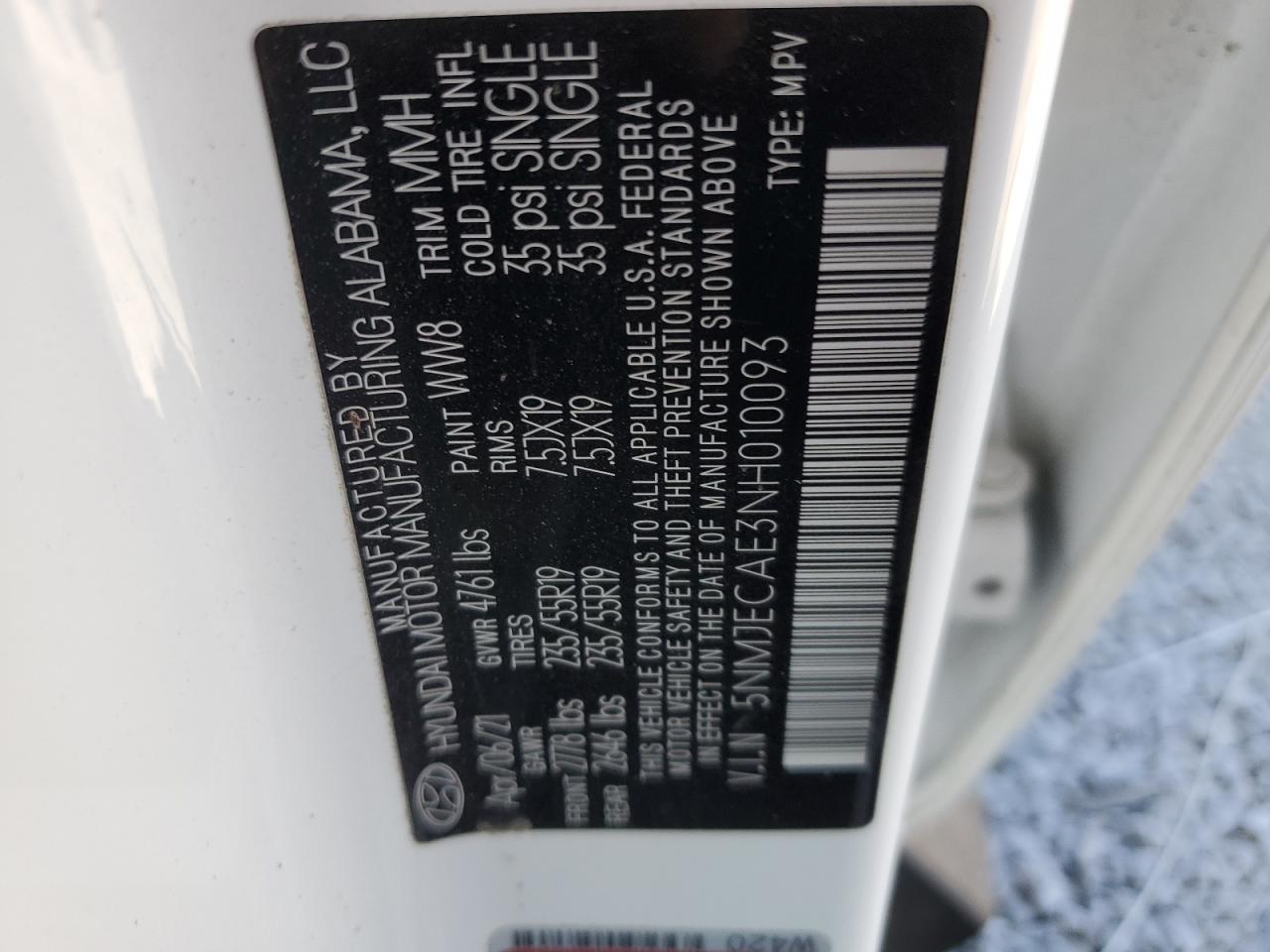 2022 Hyundai Tucson Limited VIN: 5NMJECAE3NH010093 Lot: 71161005