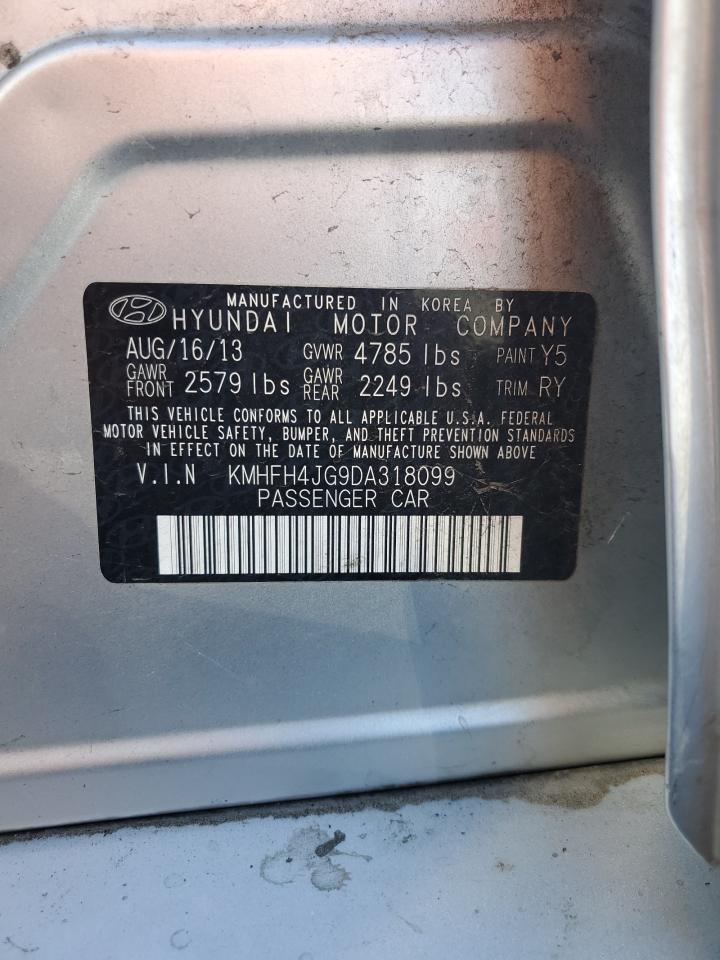 2013 Hyundai Azera Gls VIN: KMHFH4JG9DA318099 Lot: 81754135