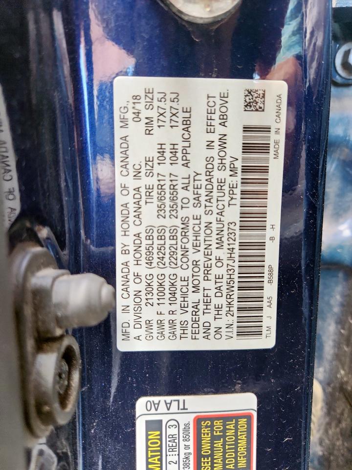 2018 Honda Cr-V Lx VIN: 2HKRW5H37JH412373 Lot: 71116835