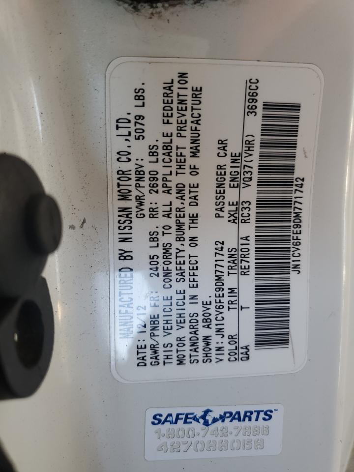 2013 Infiniti G37 Sport VIN: JN1CV6FE9DM771742 Lot: 81603535