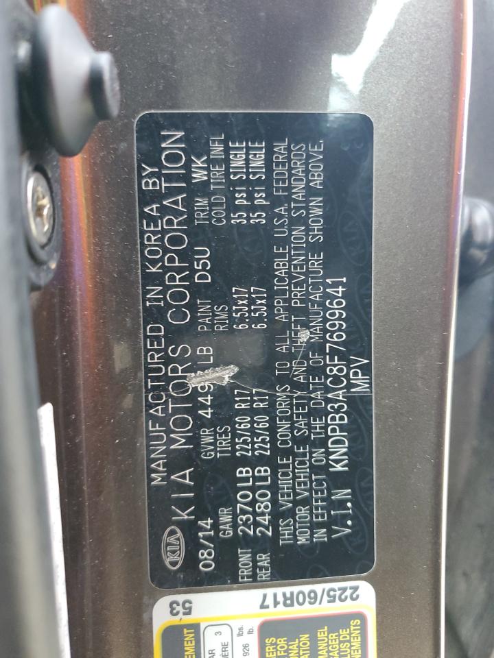 2015 Kia Sportage Lx VIN: KNDPB3AC8F7699641 Lot: 81740705