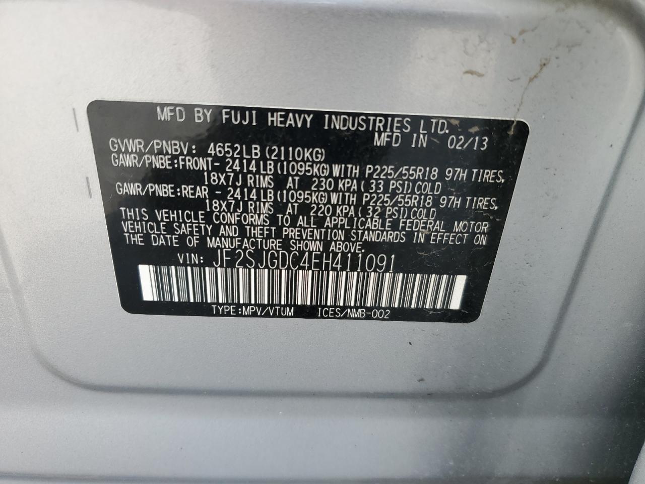 2014 Subaru Forester 2.0Xt Premium VIN: JF2SJGDC4EH411091 Lot: 80607905