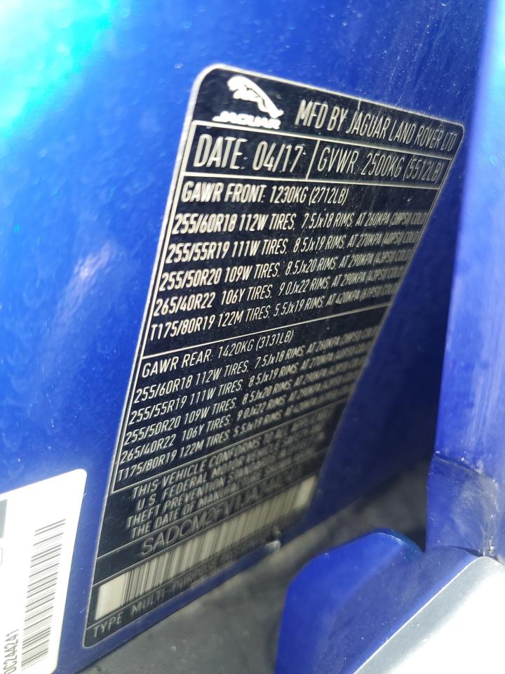 2018 Jaguar F-Pace S VIN: SADCM2FV1JA244241 Lot: 80818945