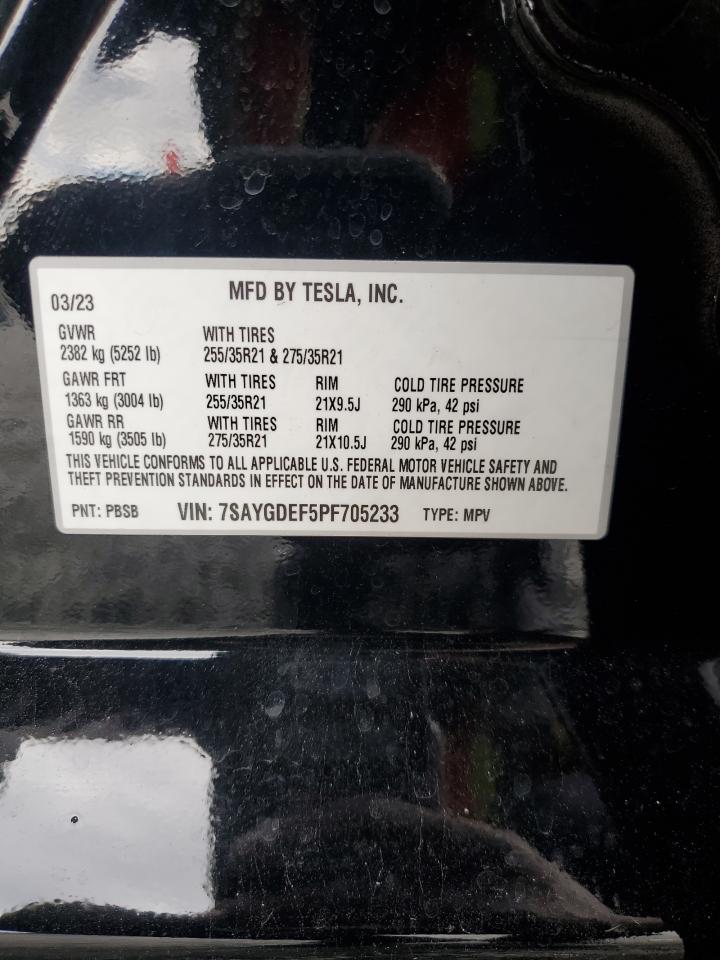 2023 Tesla Model Y VIN: 7SAYGDEF5PF705233 Lot: 84615725