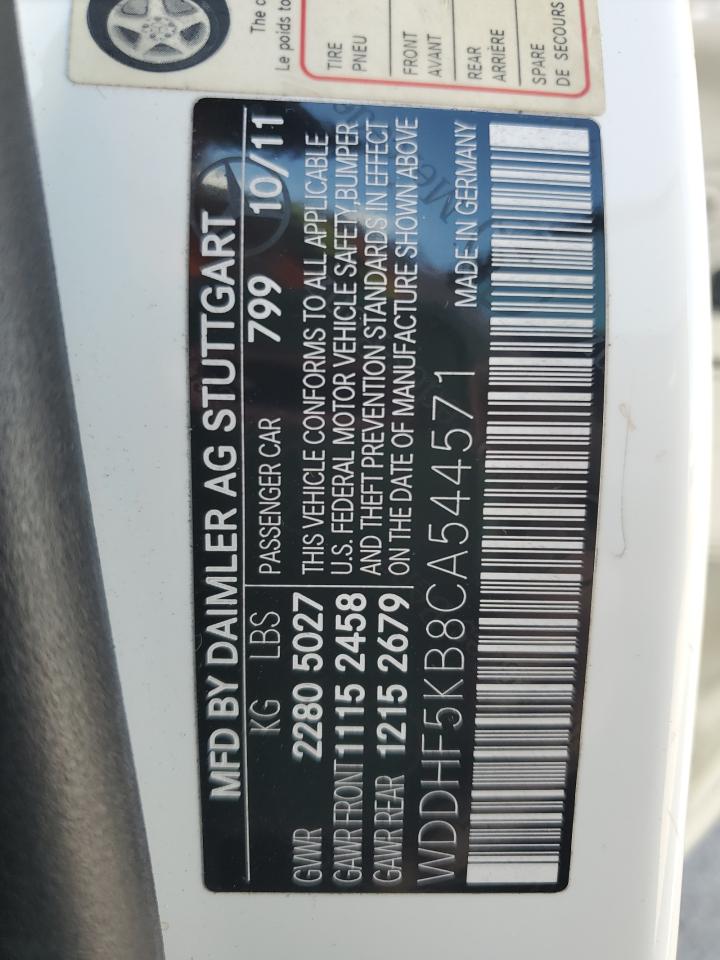 2012 Mercedes-Benz E 350 VIN: WDDHF5KB8CA544571 Lot: 84033865