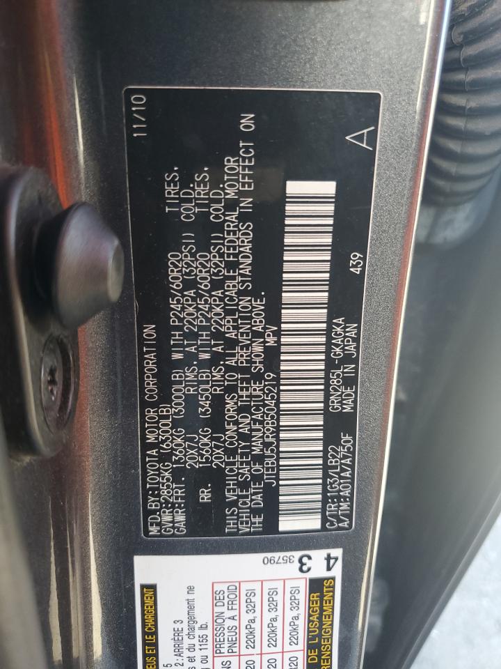 2011 Toyota 4Runner Sr5 VIN: JTEBU5JR9B5045219 Lot: 84257155