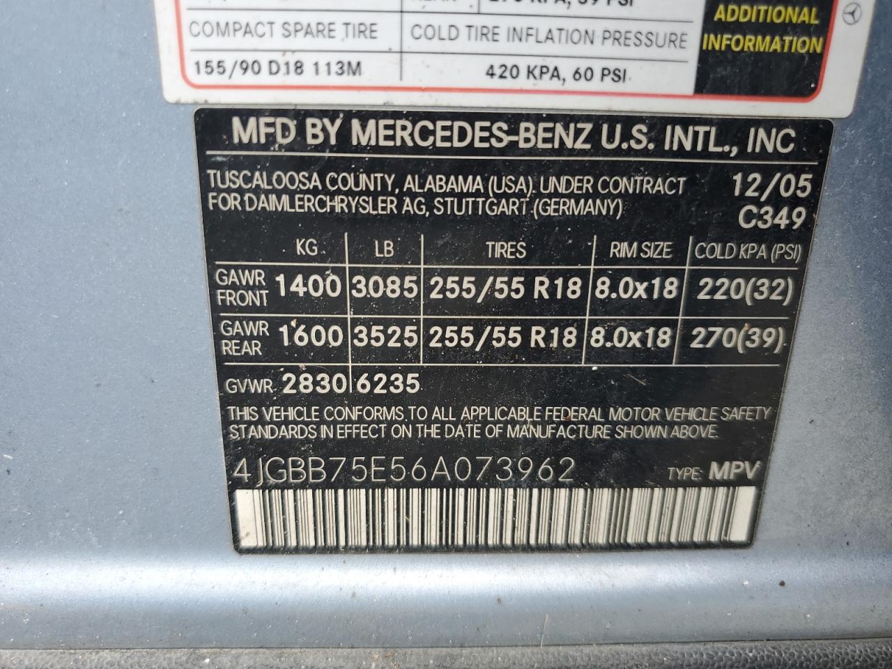 2006 Mercedes-Benz Ml 500 VIN: 4JGBB75E56A073962 Lot: 71132045