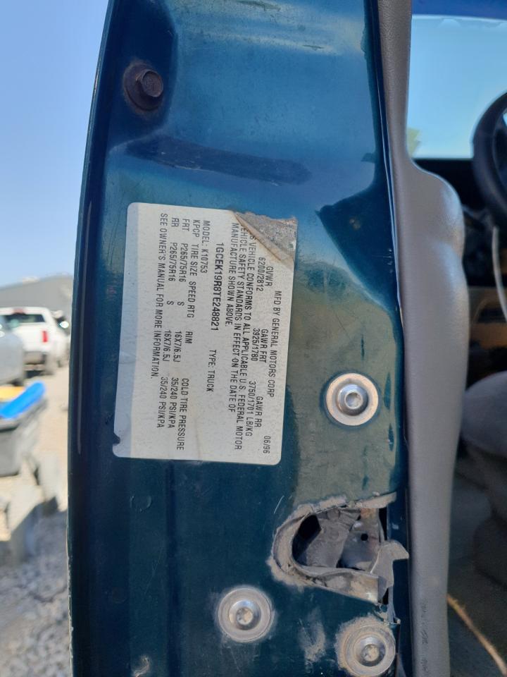 1996 Chevrolet Gmt-400 K1500 VIN: 1GCEK19R8TE248821 Lot: 82132615