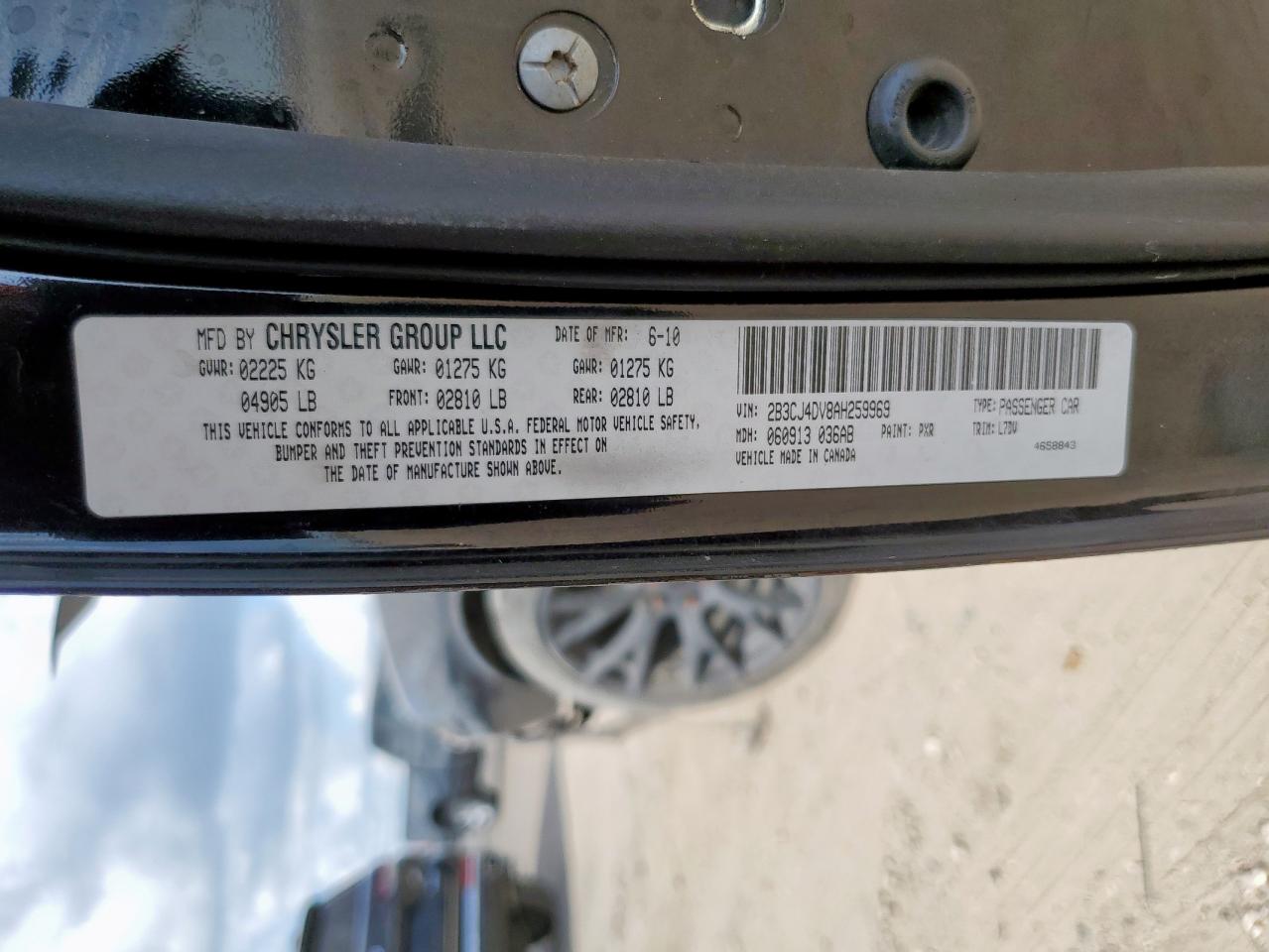 2010 Dodge Challenger Se VIN: 2B3CJ4DV8AH259969 Lot: 81485915