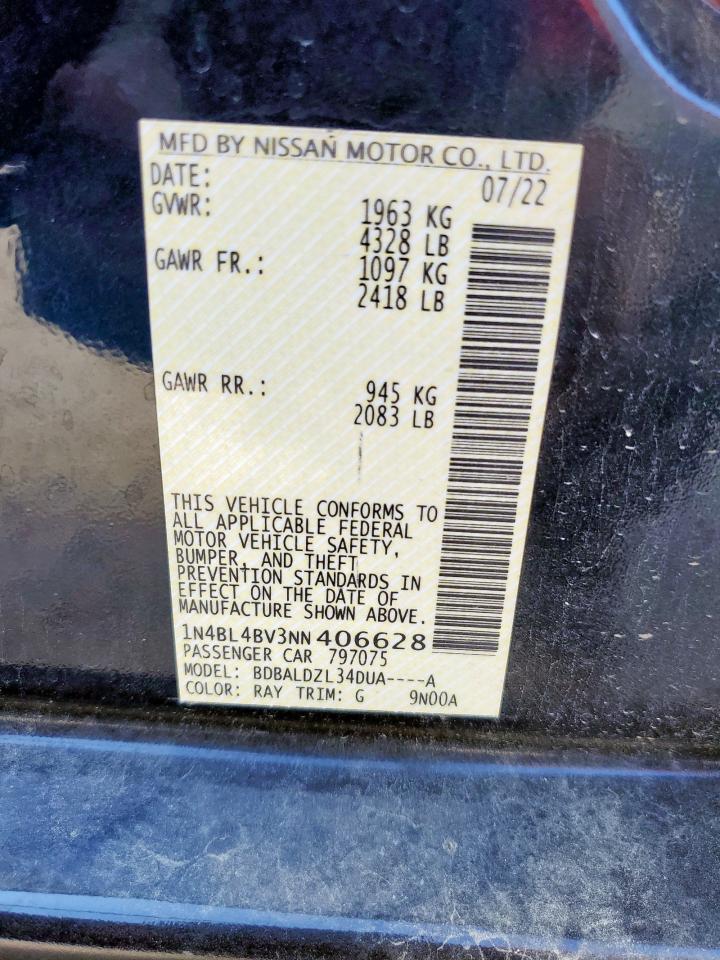 2022 Nissan Altima S VIN: 1N4BL4BV3NN406628 Lot: 81807895