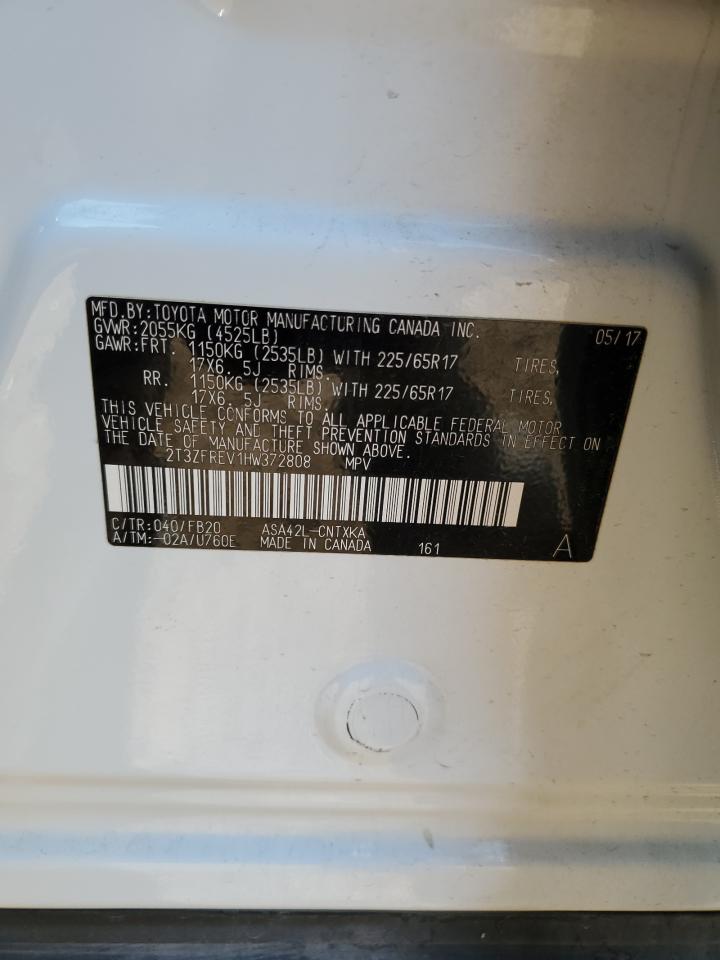 2017 Toyota Rav4 Le VIN: 2T3ZFREV1HW372808 Lot: 84018395