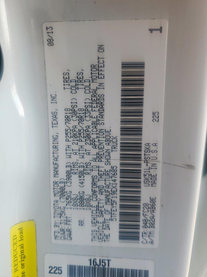 2014 Toyota Tundra Crewmax Sr5 VIN: 5TFEY5F19EX147685 Lot: 80453645