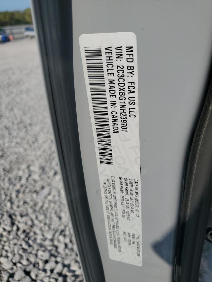 2022 Dodge Charger Sxt VIN: 2C3CDXBG1NH239701 Lot: 84465735