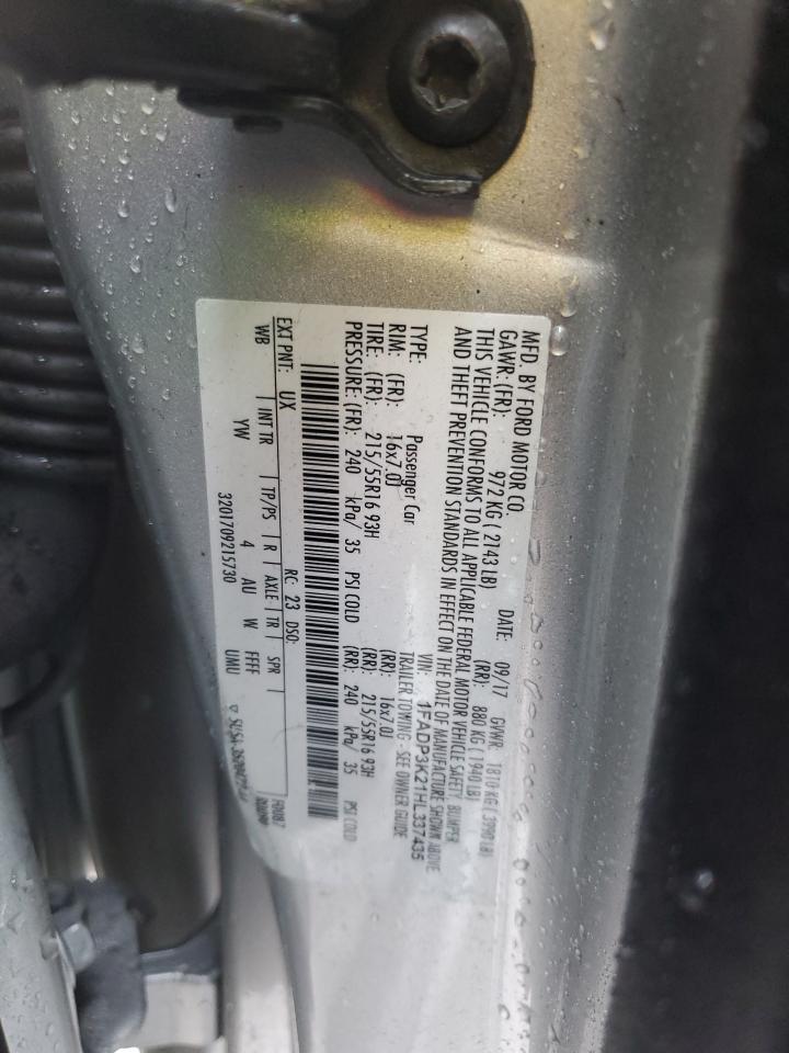 2017 Ford Focus Se VIN: 1FADP3K21HL337435 Lot: 84030735