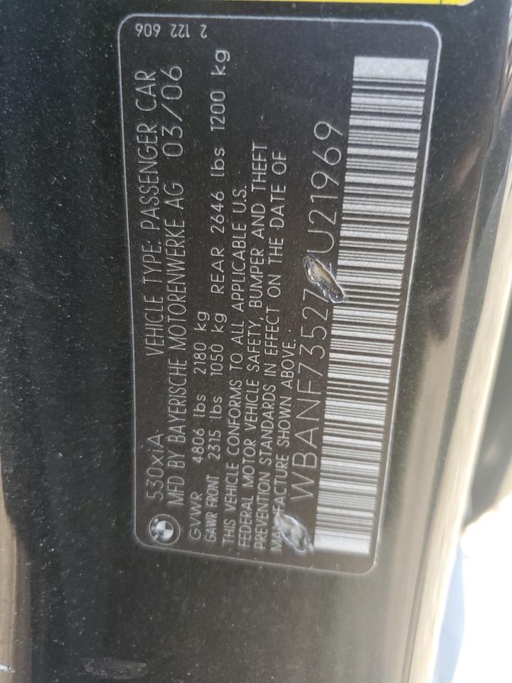 2007 BMW 530 Xi VIN: WBANF73527CU21969 Lot: 84546385