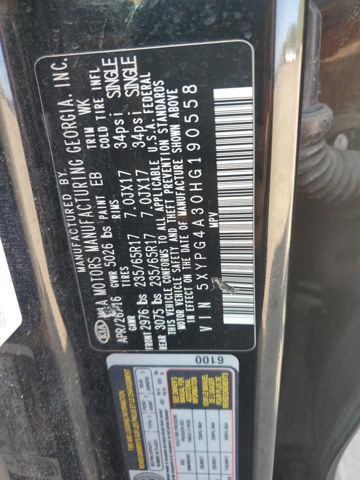 2017 Kia Sorento Lx VIN: 5XYPG4A30HG190558 Lot: 70914445