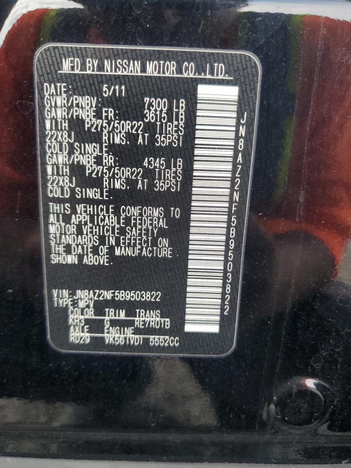 2011 Infiniti Qx56 VIN: JN8AZ2NF5B9503822 Lot: 80912035