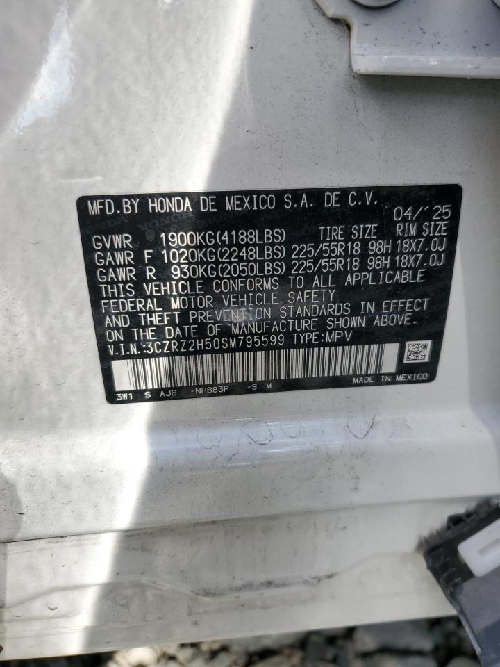 2025 Honda Hr-V Sport VIN: 3CZRZ2H50SM795599 Lot: 81822075