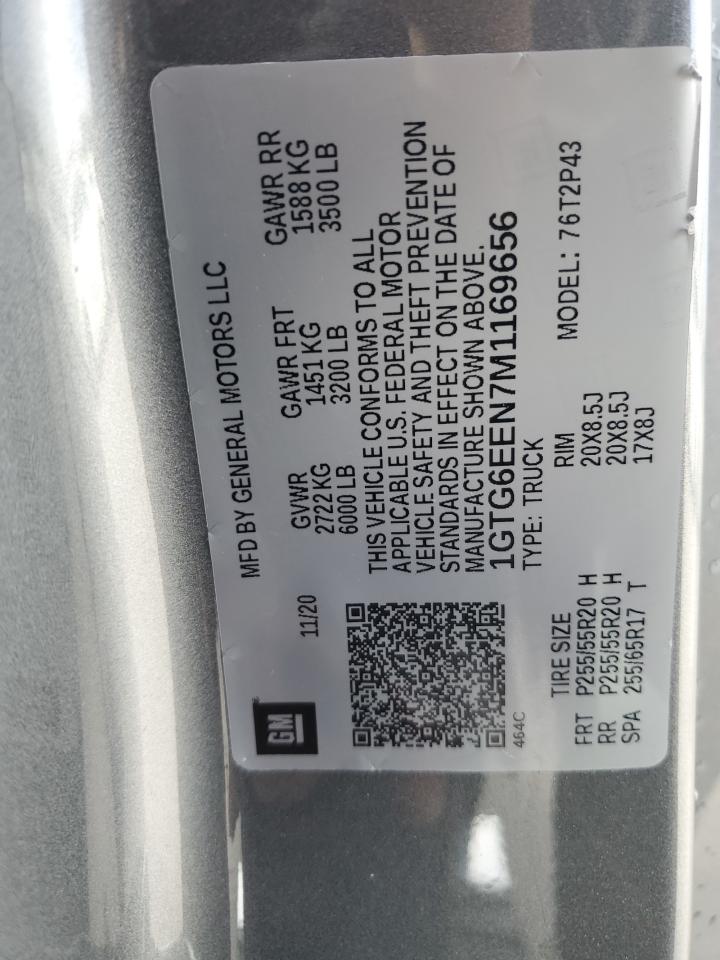 2021 GMC Canyon Denali VIN: 1GTG6EEN7M1169656 Lot: 71780115