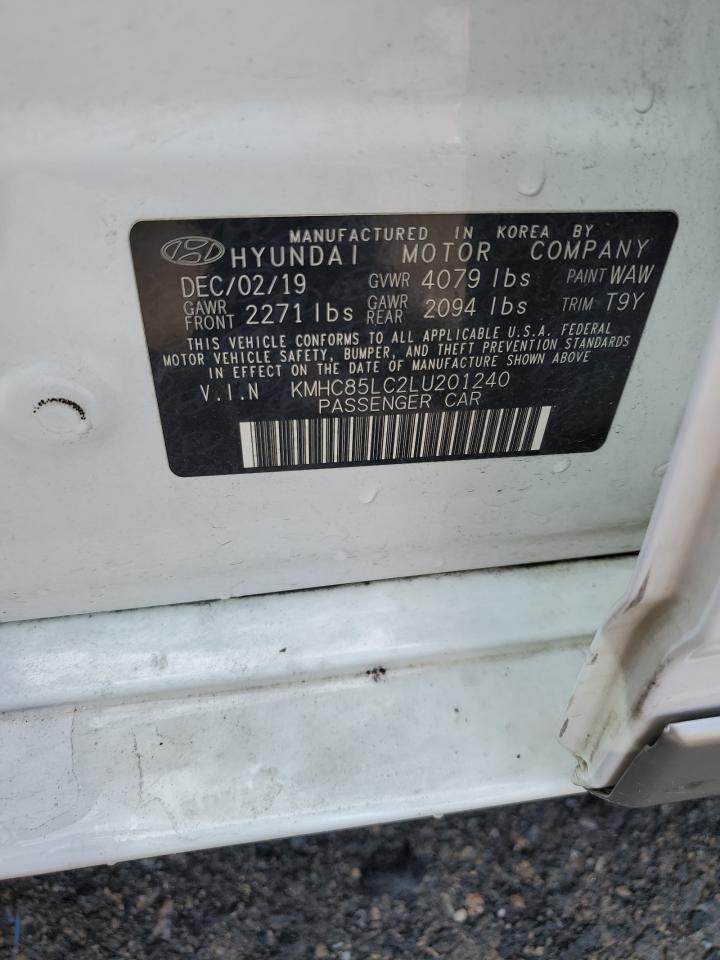 2020 Hyundai Ioniq Sel VIN: KMHC85LC2LU201240 Lot: 80346265