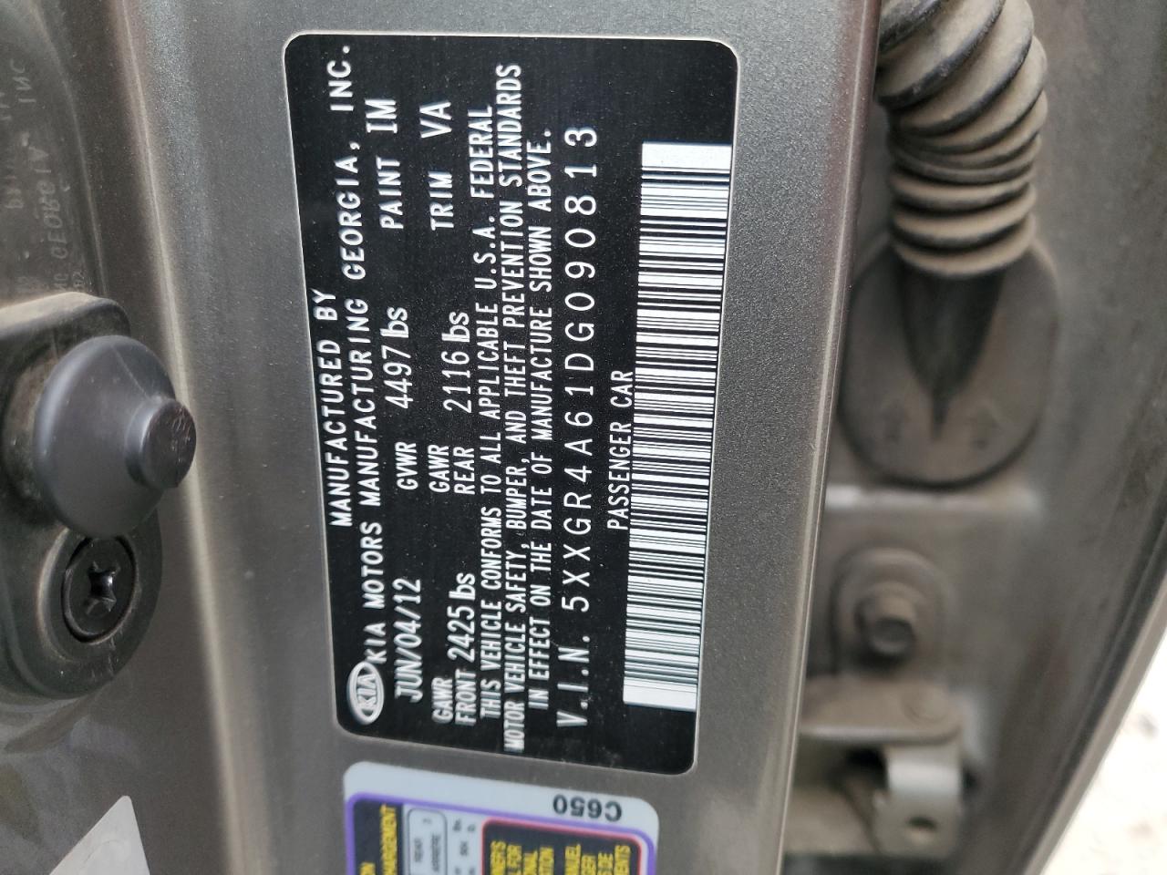 2013 Kia Optima Sx VIN: 5XXGR4A61DG090813 Lot: 84455545