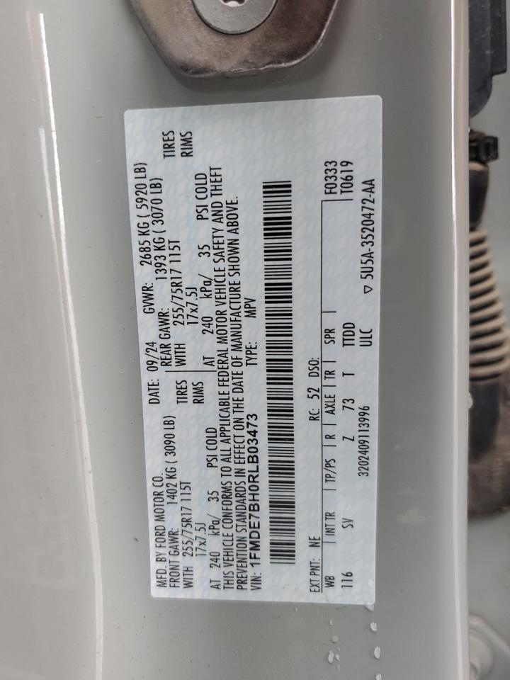 2024 Ford Bronco Big Bend VIN: 1FMDE7BH0RLB03473 Lot: 81736485