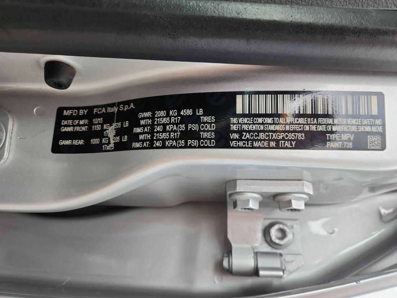 2016 Jeep Renegade Trailhawk VIN: ZACCJBCTXGPC65783 Lot: 83832495