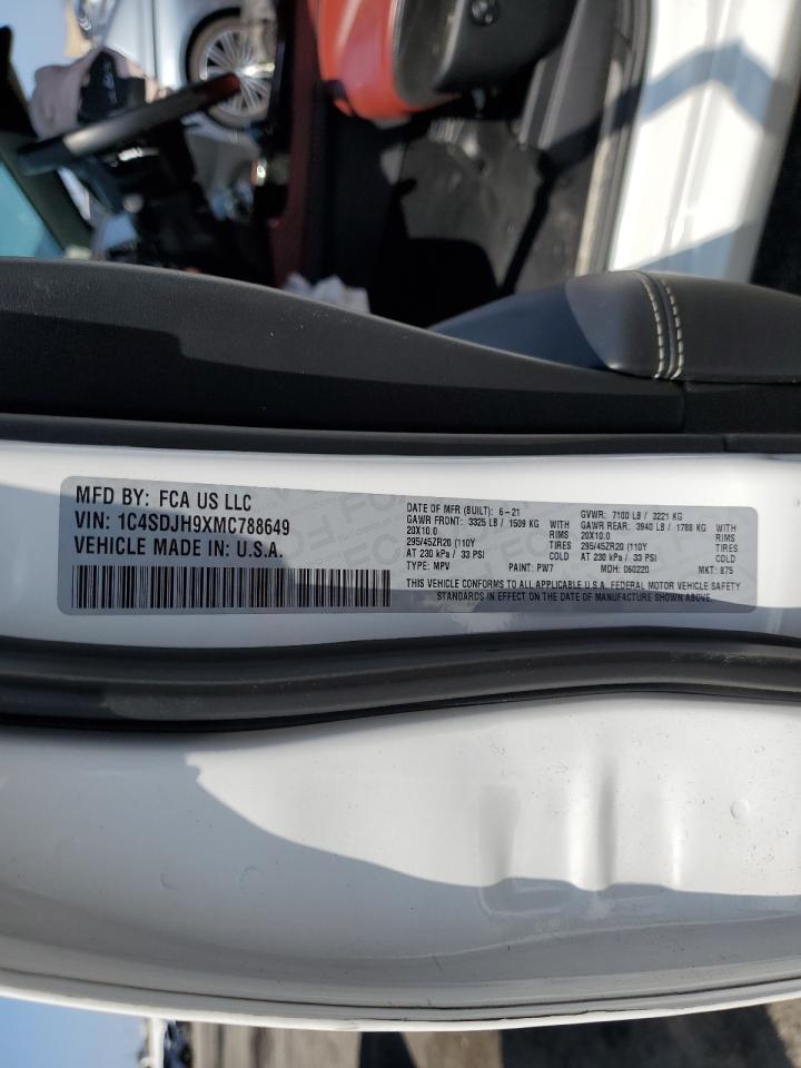 2021 Dodge Durango Srt Hellcat VIN: 1C4SDJH9XMC788649 Lot: 81867455