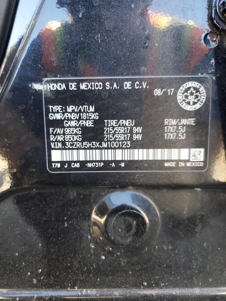 2018 Honda Hr-V Lx VIN: 3CZRU5H3XJM100123 Lot: 82051225