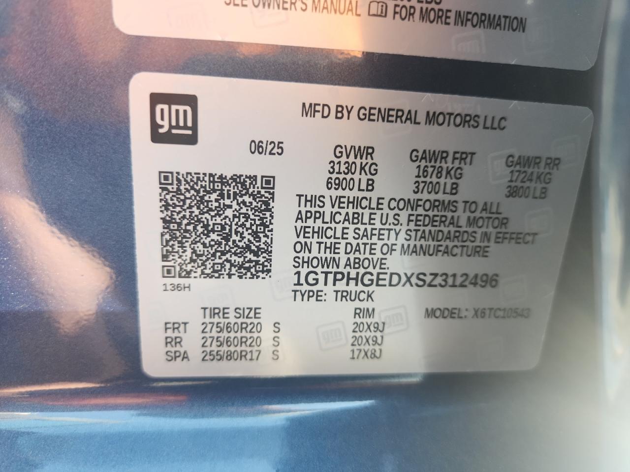 2025 GMC Sierra C1500 Denali VIN: 1GTPHGEDXSZ312496 Lot: 80640555
