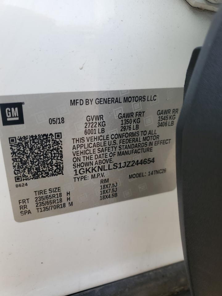 2018 GMC Acadia Sle VIN: 1GKKNLLS1JZ244654 Lot: 82065055