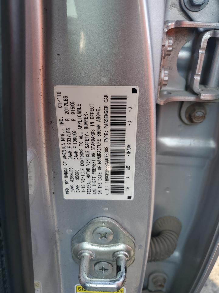 2010 Honda Accord Lx VIN: 1HGCP2F38AA076309 Lot: 80311045