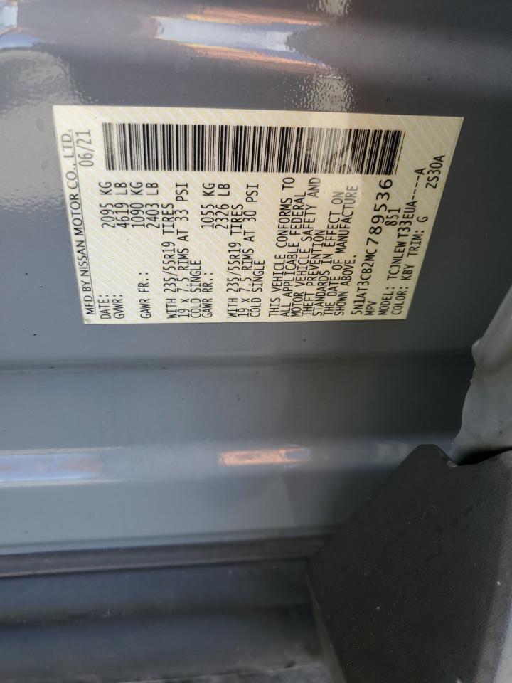 2021 Nissan Rogue Sl VIN: 5N1AT3CB2MC789536 Lot: 80111185