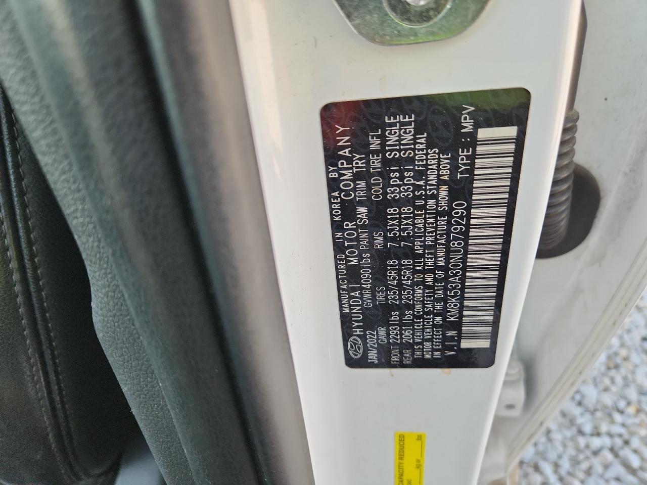 2022 Hyundai Kona Limited VIN: KM8K53A30NU879290 Lot: 80987045