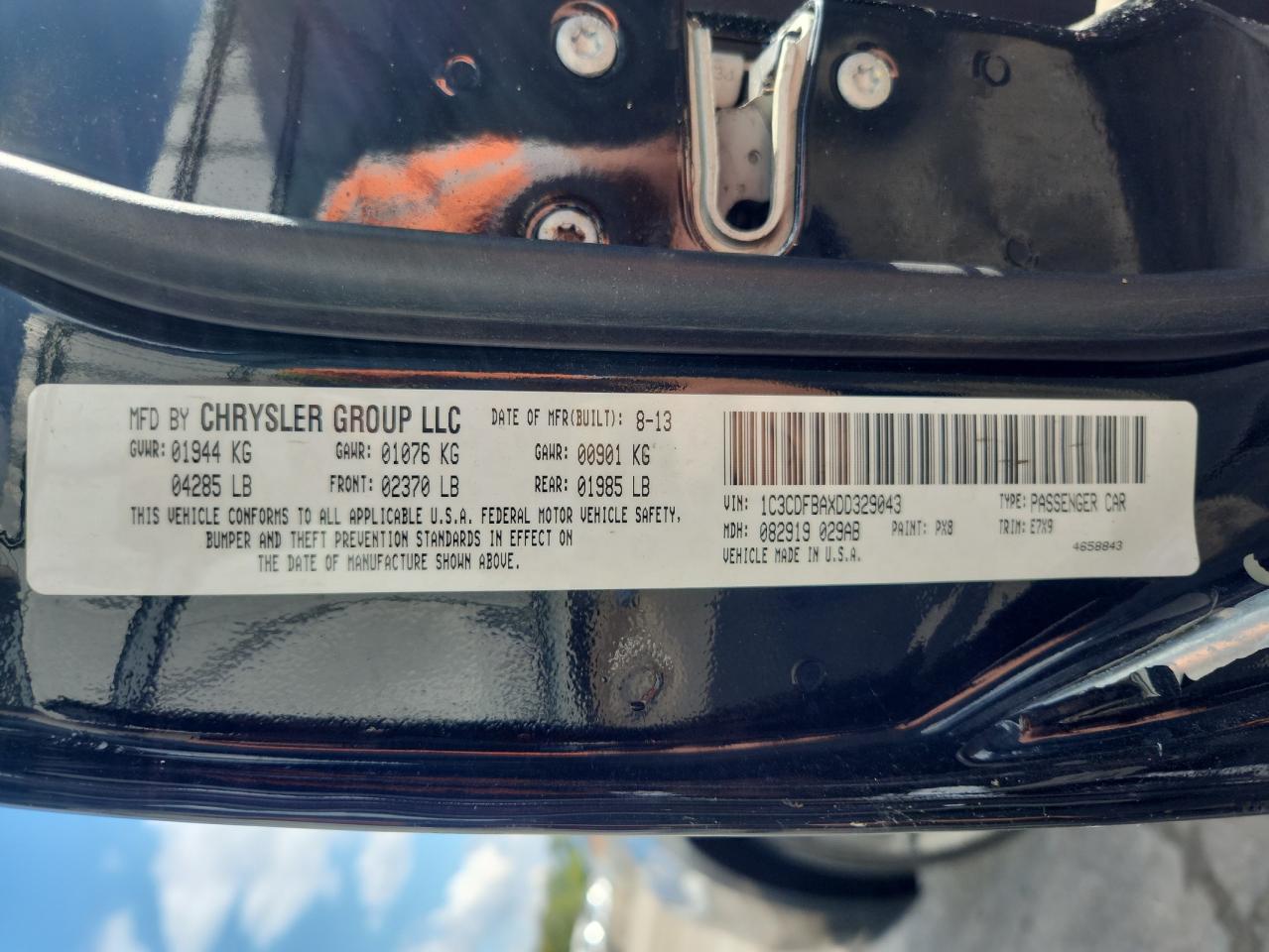 2013 Dodge Dart Sxt VIN: 1C3CDFBAXDD329043 Lot: 80623505