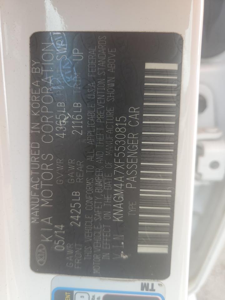 2015 Kia Optima Lx VIN: KNAGM4A7XF5530815 Lot: 71205865