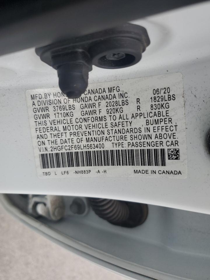 2020 Honda Civic Lx VIN: 2HGFC2F69LH563400 Lot: 81577625