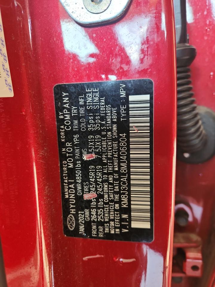 2021 Hyundai Tucson Limited VIN: KM8J3CAL8MU406804 Lot: 84237995