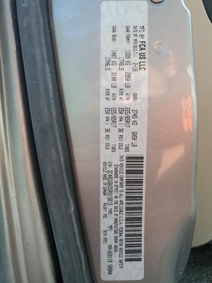 2016 Dodge Grand Caravan Se VIN: 2C4RDGBG5GR315813 Lot: 71830905