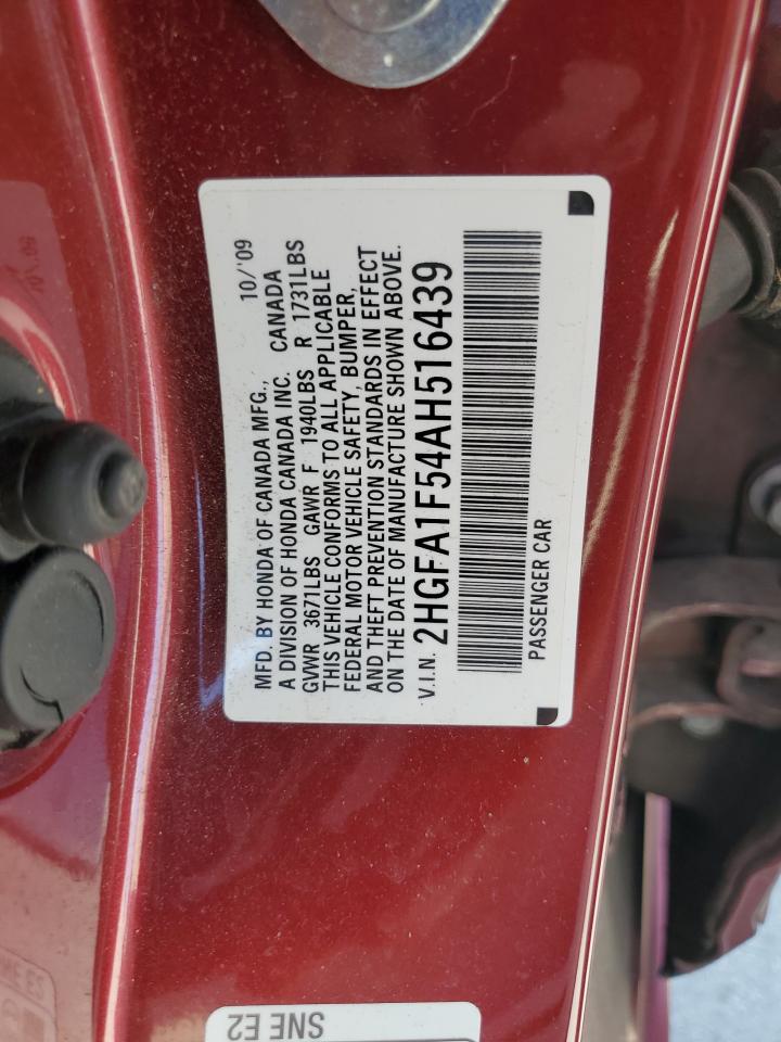 2010 Honda Civic Lx VIN: 2HGFA1F54AH516439 Lot: 82151205